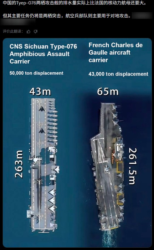 英文也是叫amphibious assault carrier两栖攻击航母😯